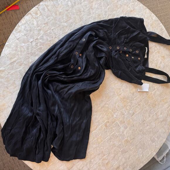 Favorite Daughter Maxi Dress NWT New sz M black snap-down sleeveless - Picture 5 of 9